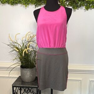 NWOT Aryn K Anthropologie Silk Loose Top Fitted Bottom Colorblock Dress M